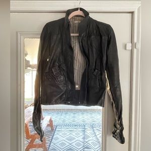 Mike and Chris Leather Jacket Black - Women size M